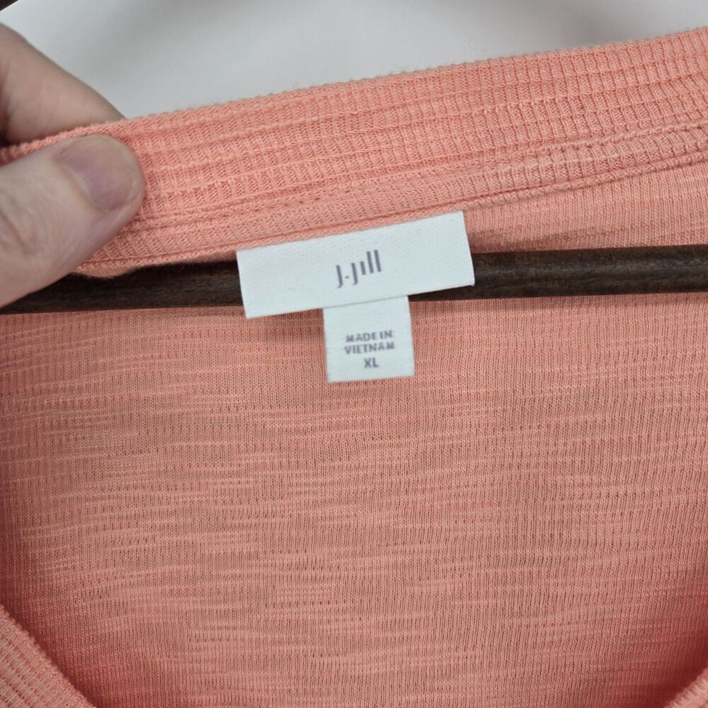 J. Jill Coral Blush Henley Long Sleeve Top - Picture 4 of 7